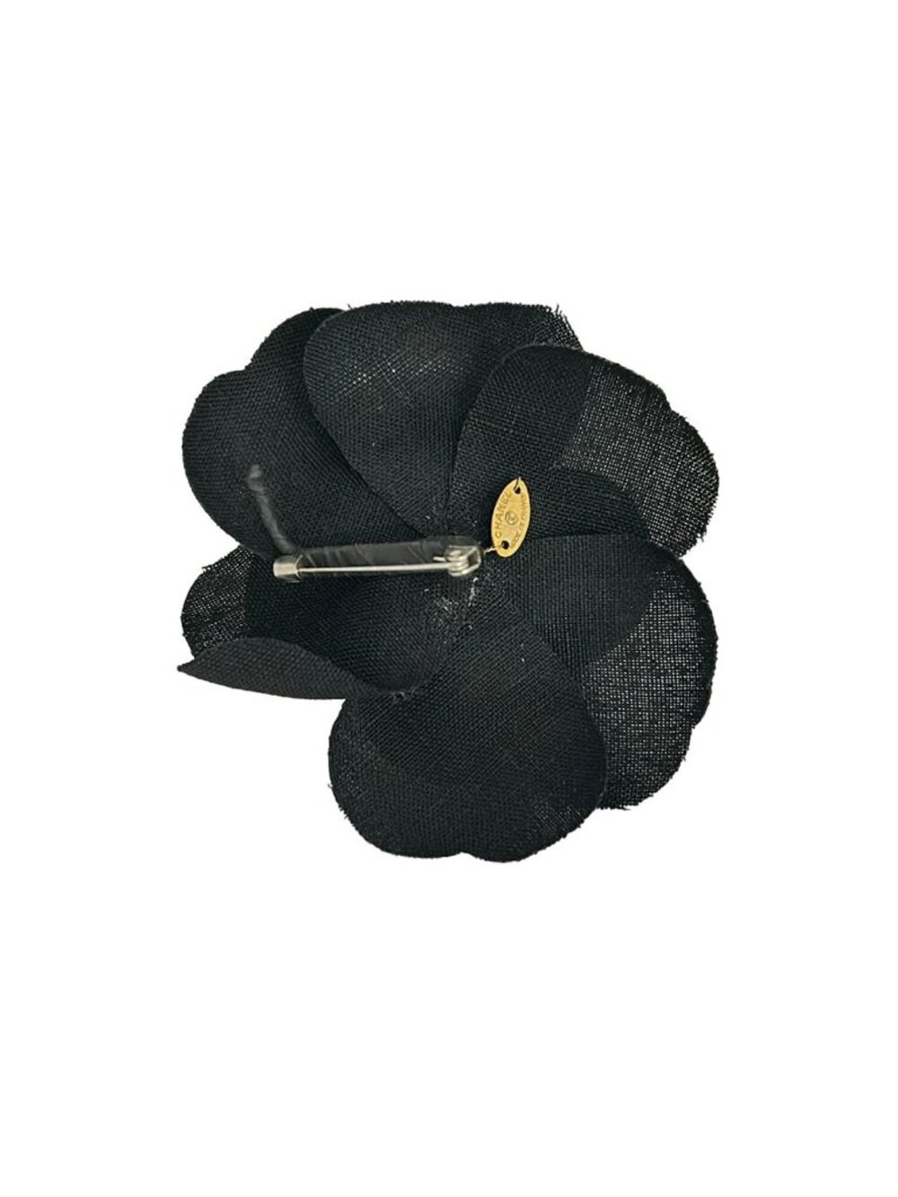 Chanel Corsage Camellia Cotton Black Brooch - Picture 2 of 4